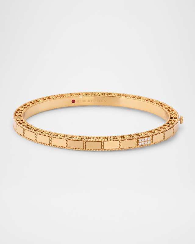 18K Rose Gold Diamond Mosaic Bangle